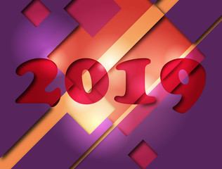 Nowy Rok 2019 - New Year 2017. Vector illustration