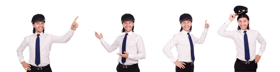 Funny pilot isolated on white © Elnur