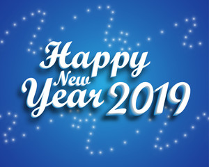Fototapeta na wymiar Happy new year 2019 . Greetings card. Colorful design. Vector illustration.