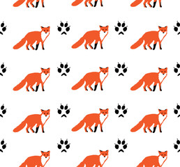 Foxes Seamless Background
