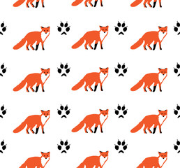 Foxes Seamless Background