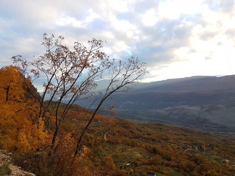 Autumn landscape in mountains oif Montenegro