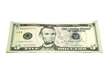 dollars on white background