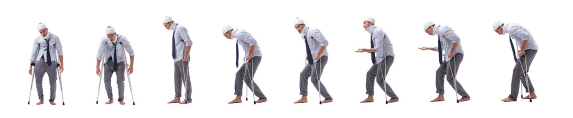 Fototapeta premium Injured businessman isolated on white 