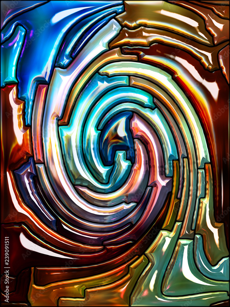 Wall mural speed of spiral color