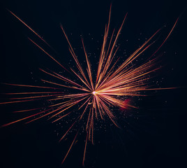 Beautiful exploding colorful fireworks in the night sky