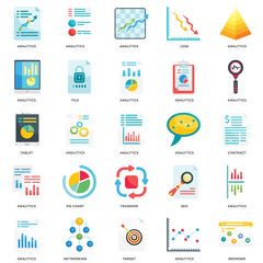 Simple Set of 25 Vector Icon. Contains such Icons as Browser, Contract, Analytics, File, Seo, Tablet. Editable Stroke pixel perfect