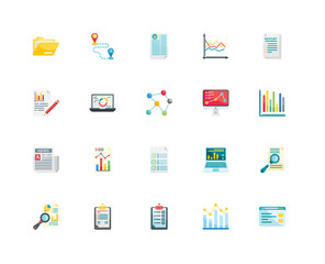 Simple Set of 20 Vector Icon. Contains such Icons as Browser, Analytics, Report, Placeholder, Laptop, Analytics. Editable Stroke pixel perfect