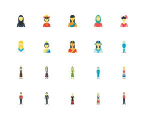 Simple Set of 20 Vector Icon. Contains such Icons as Greek, Italian, Dutch, Norwegian, Japanese, Korean, New Zealander, Scotch, Thailand, Bangladesh. Editable Stroke pixel perfect