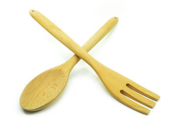 Wooden spoon and fork