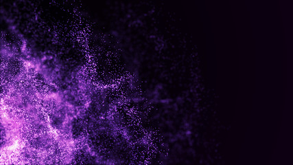 Futuristic Fractal with Light Concept. Abstract technology communication. Big data. 3D rendering.