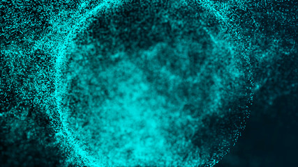 Futuristic Fractal with Light Concept. Abstract technology communication. Big data. 3D rendering.