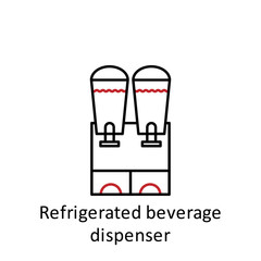 refrigerated beverage dispenser icon. Element of restaurant professional equipment. Thin line icon for website design and development, app development. Premium icon
