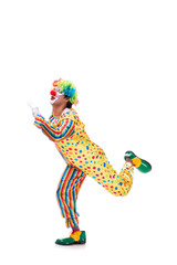 Funny clown isolated on white background