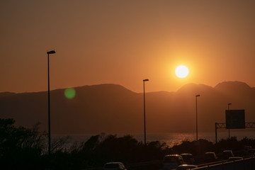 大磯海岸の夕陽4 