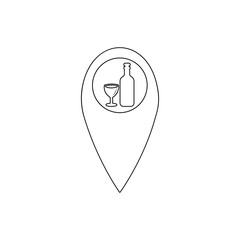 dot on the map bar icon. Element of Bar for mobile concept and web apps icon. Thin line icon for website design and development, app development