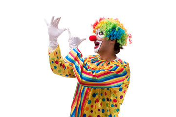 Funny clown isolated on white background