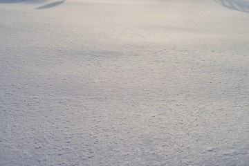 High angle view of snow texture, background with copy space. Snow texture or winter white...