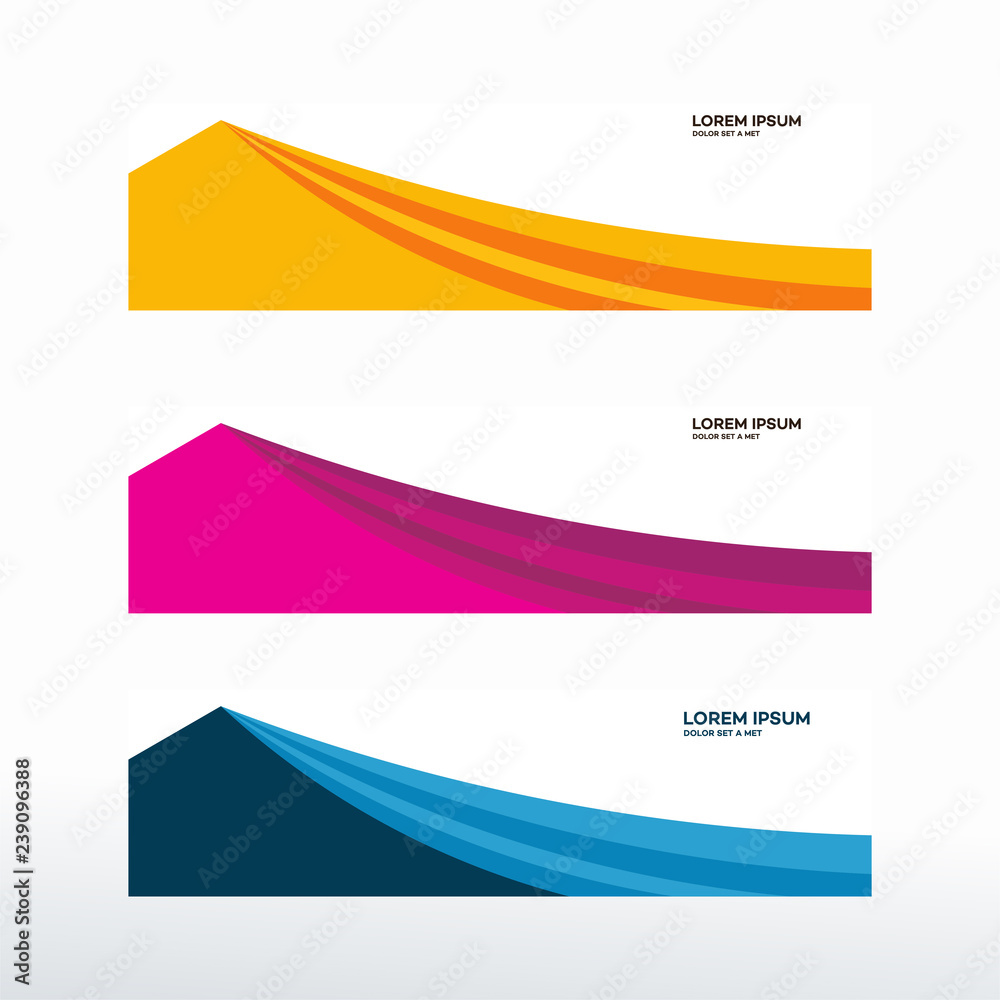 Sticker abstract horizontal web banner background vector