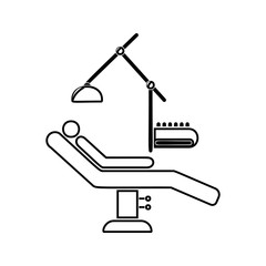 patient on the dental chair icon. Element of cyber security for mobile concept and web apps icon. Thin line icon for website design and development, app development