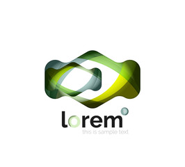 Abstract geometric design logo made of flowing elements