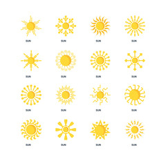 Set Of 16 icons such as sun, sun icon