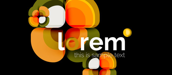 Round triangles geometric shapes composition