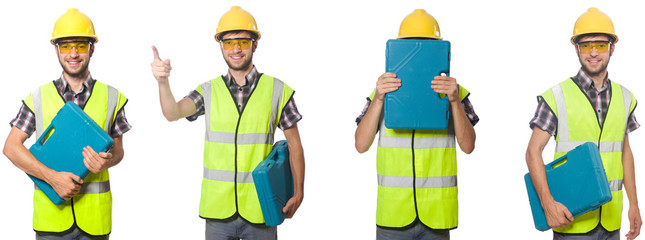 Industrial worker isolated on white 