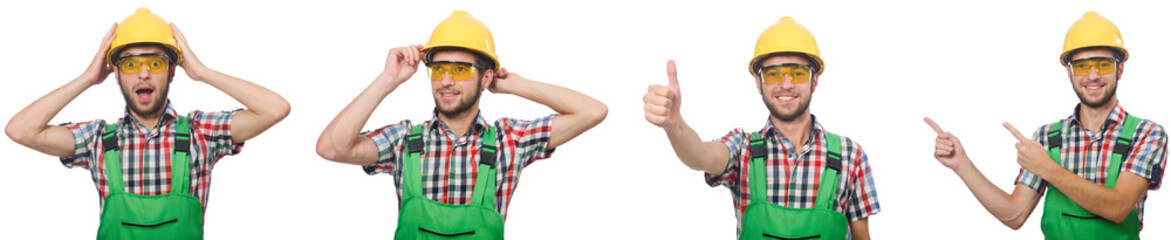 Industrial worker isolated on white 