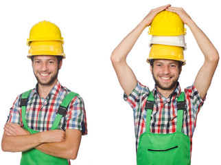 Industrial worker isolated on white 
