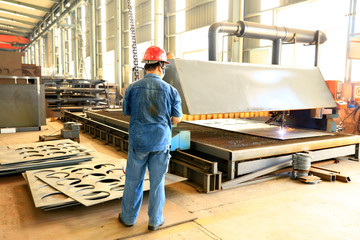 workers work in the workshop of the factory,