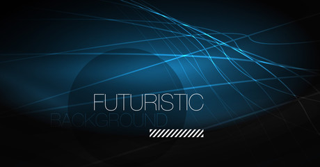 Digital technology abstract background - neon geometric design. Abstract glowing lines. Colorful techno background. Futuristic shape.