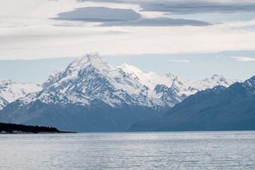 View of Mount Cook and lake Pukaki.