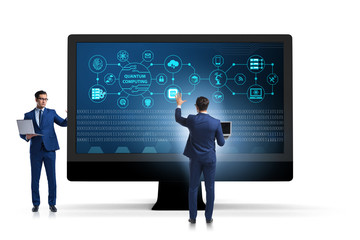 Concept of quantum computing with businessman