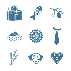 Croatia Cultural Icon Set