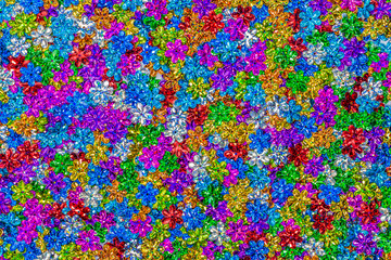 Obraz na płótnie Canvas colorful of glitter in flower shape have many fresh colors and shine
