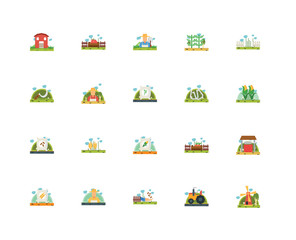 Set Of 20 icons such as Windmill, Tractor, Seeds, Farmer, Grain, Fence, Horseshoe, Corn, icon pack