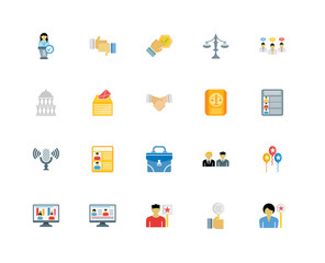 Set Of 20 icons such as Supporter, Support, Candidates, Ranking,