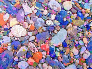 Bright colored stones. Klimt