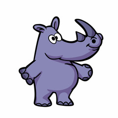 Funny purple rhino cartoon