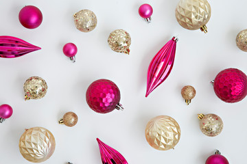 gold and pink christmas ornaments