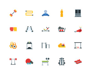 Set Of 20 icons such as Shoes, Dumbbell, Bench, Gym, Barbell, Locker, Weight, Bar, Kettlebell, icon pack