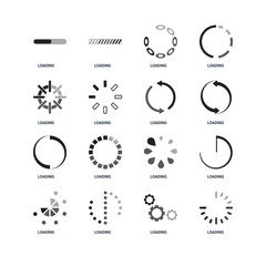 Set Of 16 icons such as Loading, Loading icon