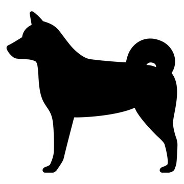 recommend clip art: 横を向いた柴犬のシルエット