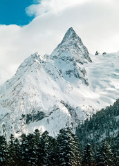 Obraz premium Mount Ine in Dombay,Western Caucasus.