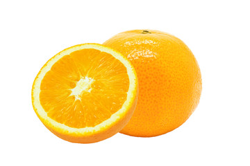 Slice of Half Orange isolated on white background