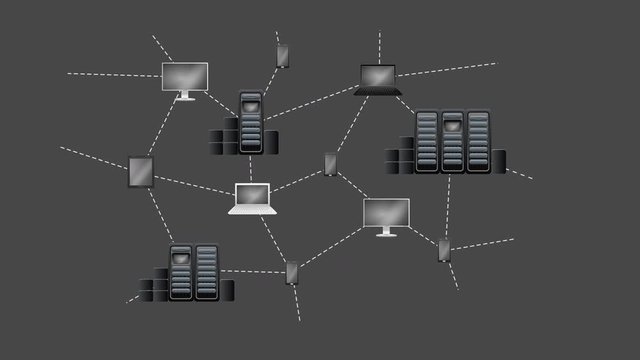 peer to peer network - 4K animation matte included