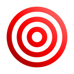 Target sign - red gradient transparent, isolated - vector