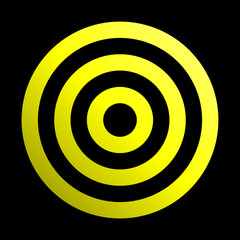 Target sign - yellow gradient transparent, isolated - vector