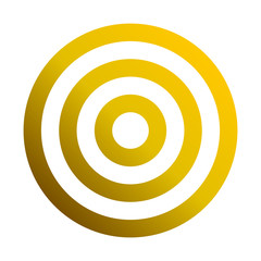 Target sign - golden gradient transparent, isolated - vector